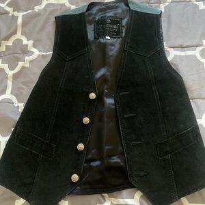 dark green velvet vest